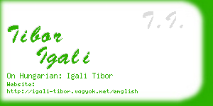 tibor igali business card